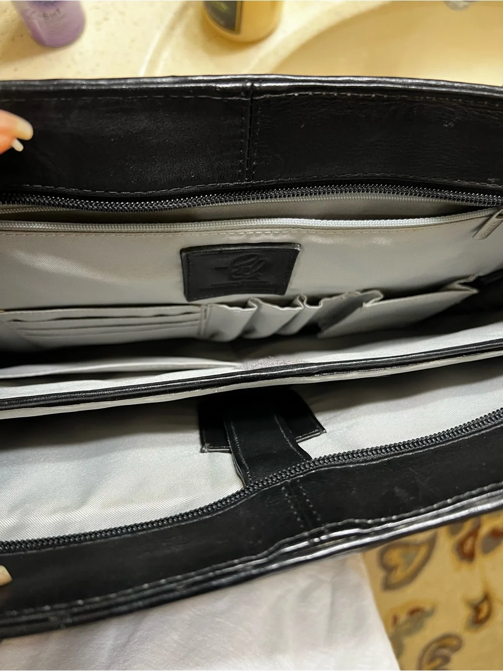 Piel Black Leather Laptop Bag